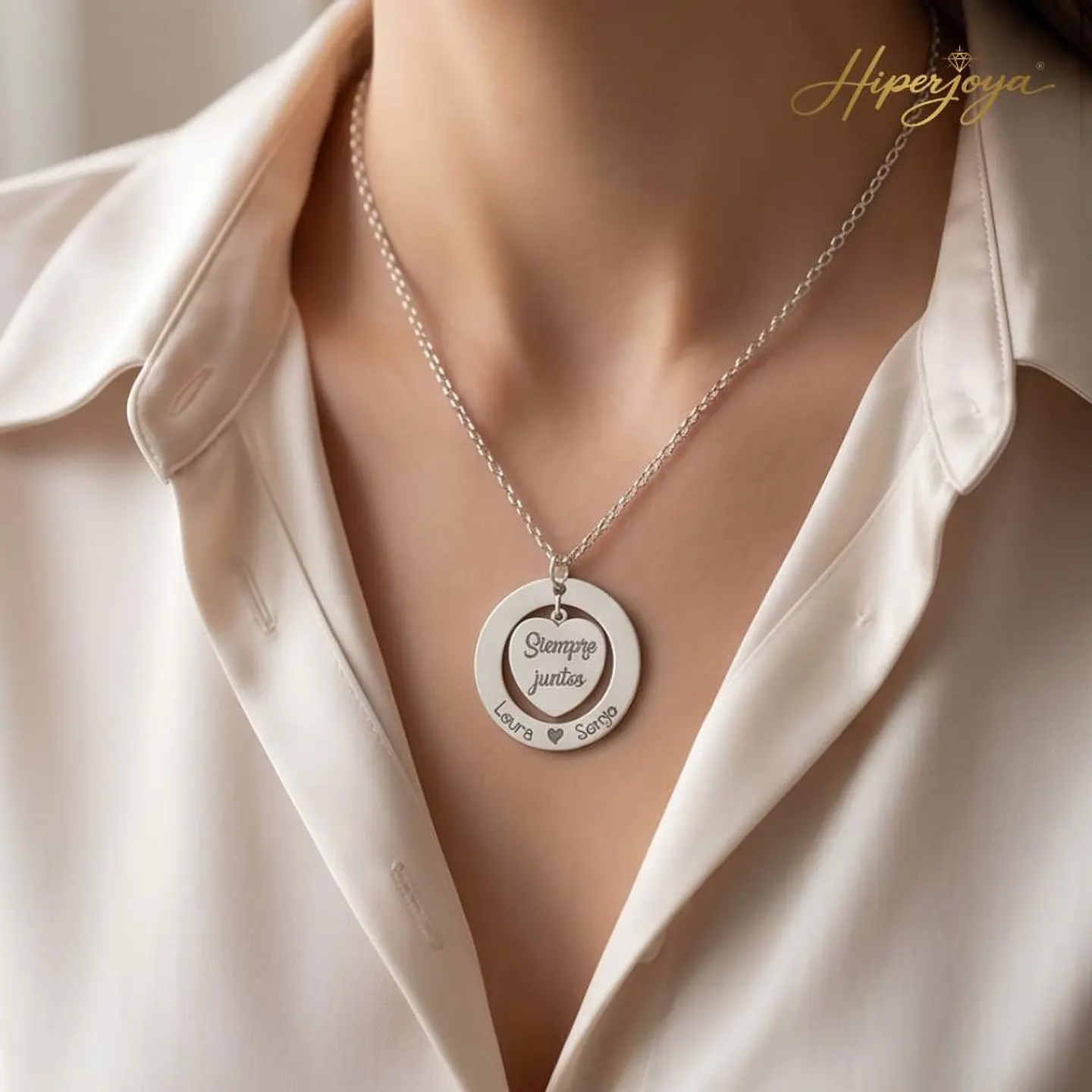 Gargantilla personalizada para comprometidos plata  2