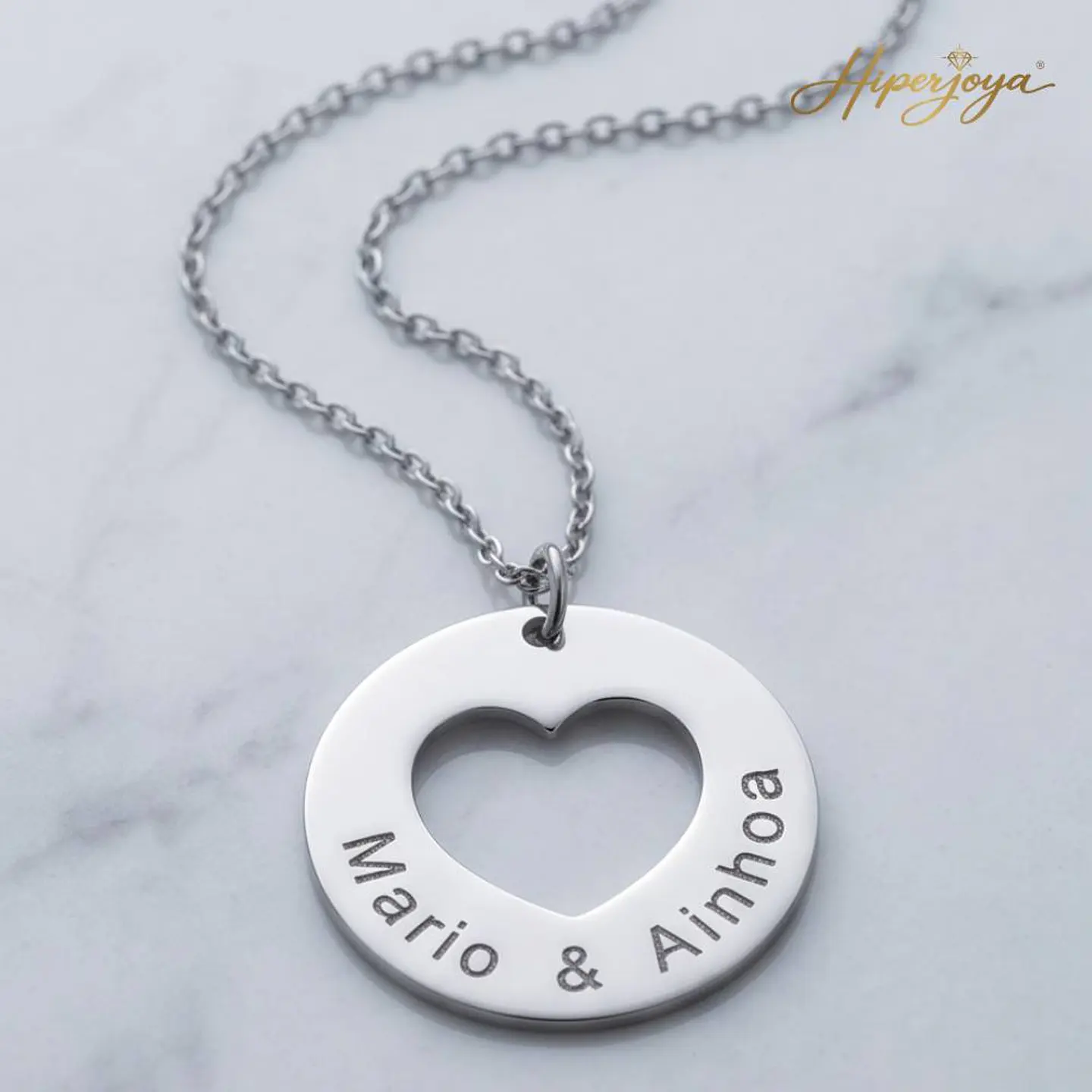 Gargantilla personalizada para enamorados plata  3