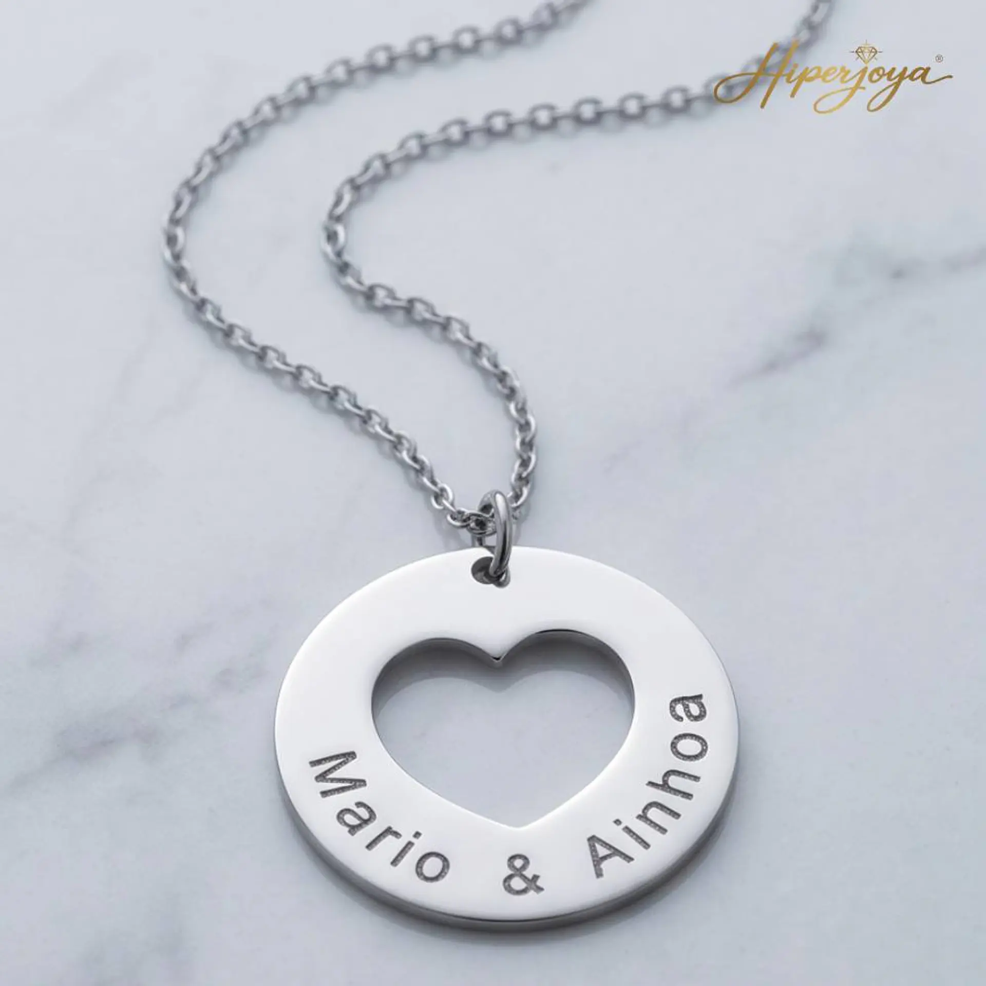 Gargantilla personalizada para enamorados plata  3