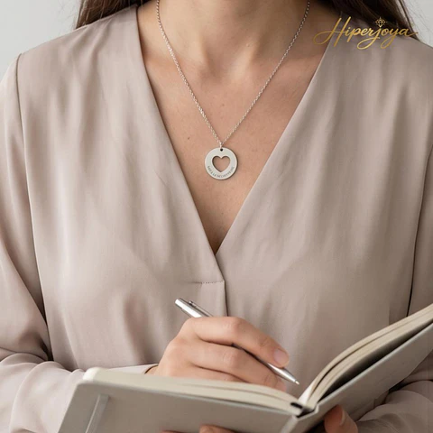 Gargantilla personalizada para la mejor profesora plata