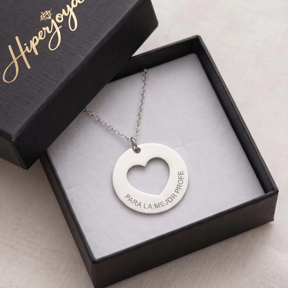Gargantilla personalizada para la mejor profesora plata 5