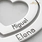 Gargantilla personalizada doble corazón y nombres plata - vignette 3