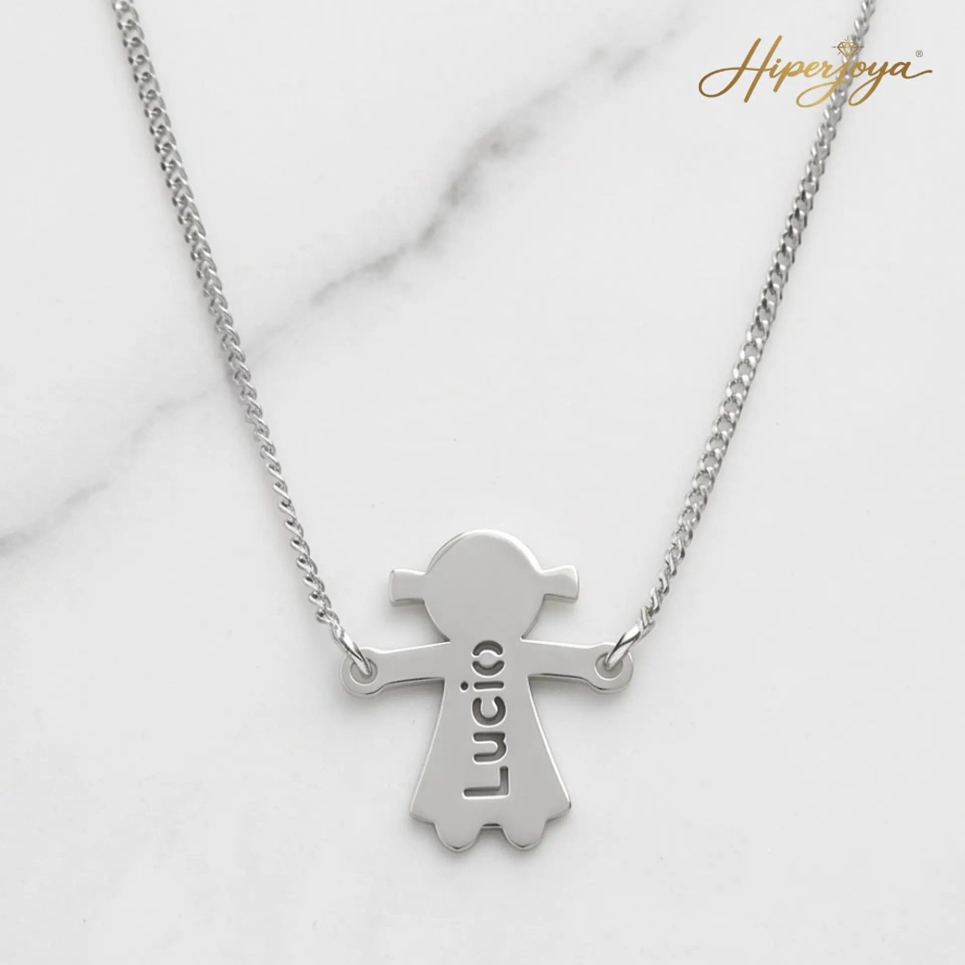 Gargantilla personalizada de niña plata 3