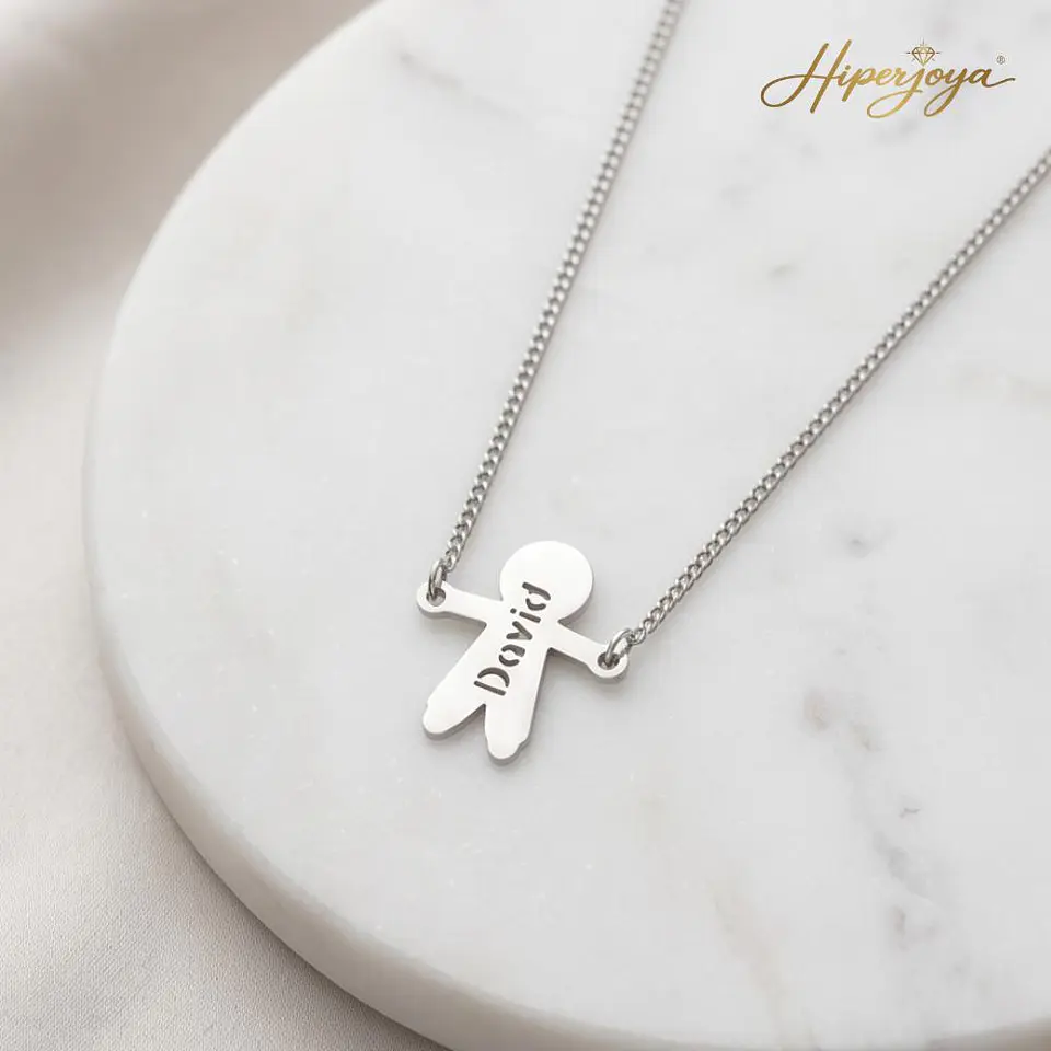Gargantilla personalizada de niño plata 5
