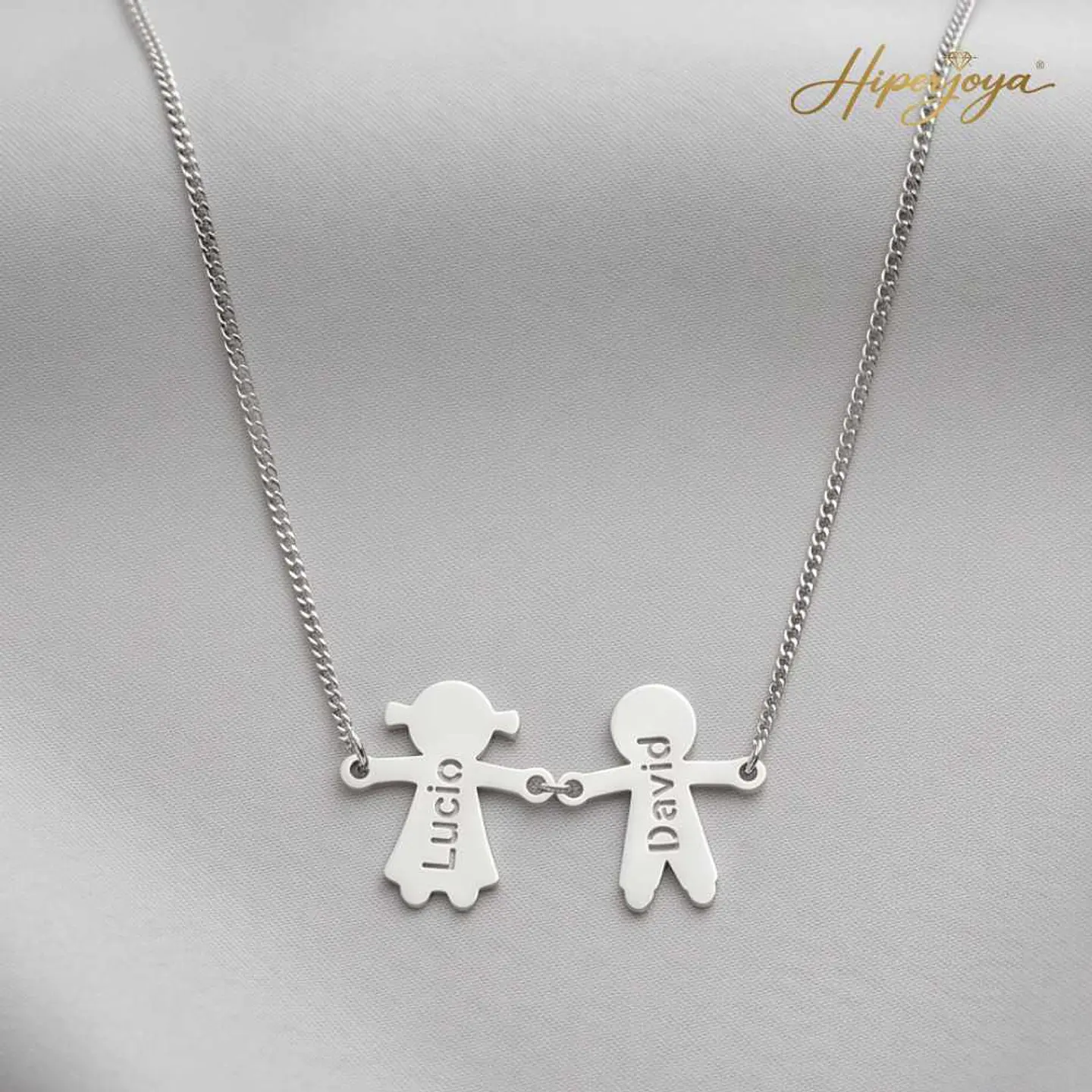 Gargantilla personalizada de pareja plata 3
