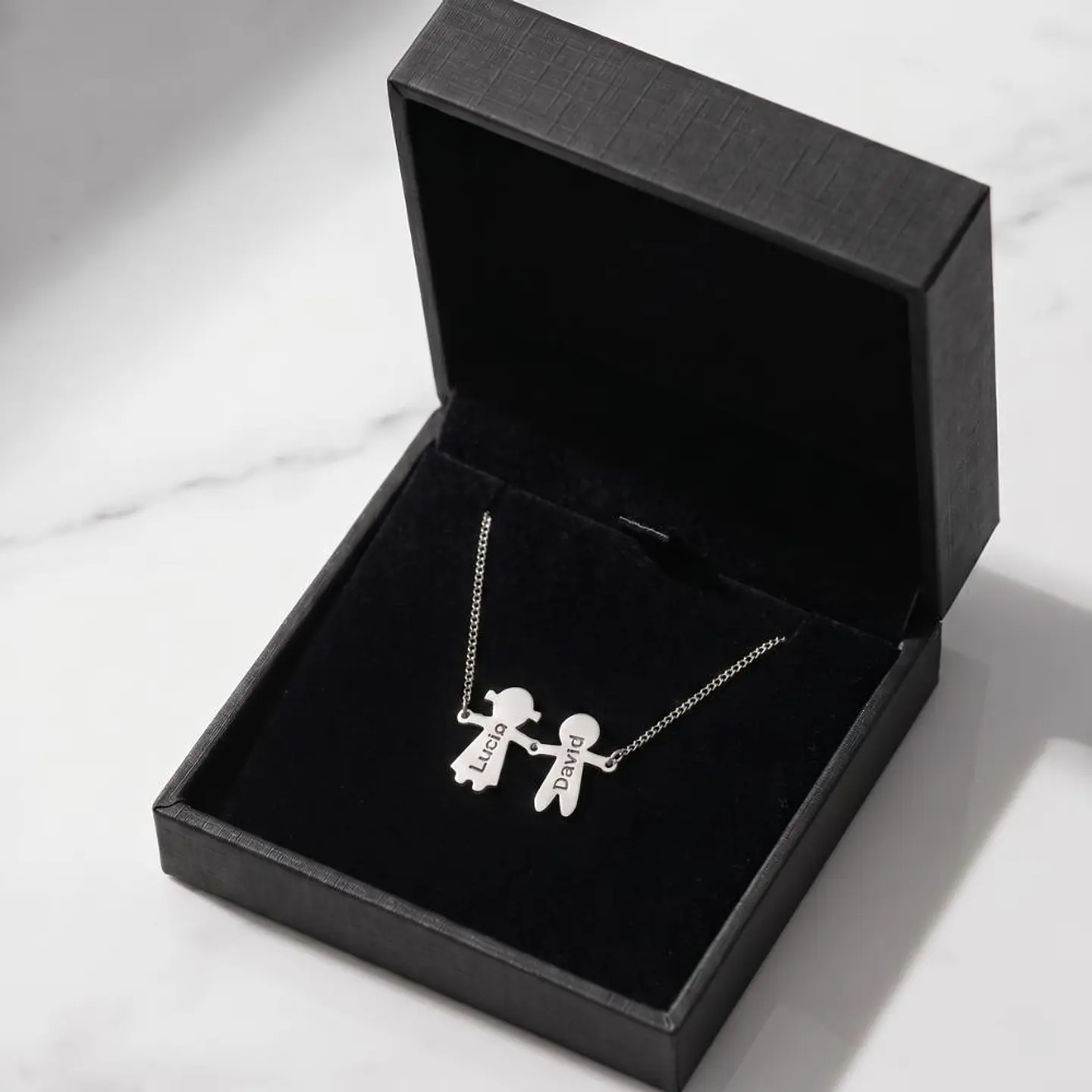 Gargantilla personalizada de pareja plata 7