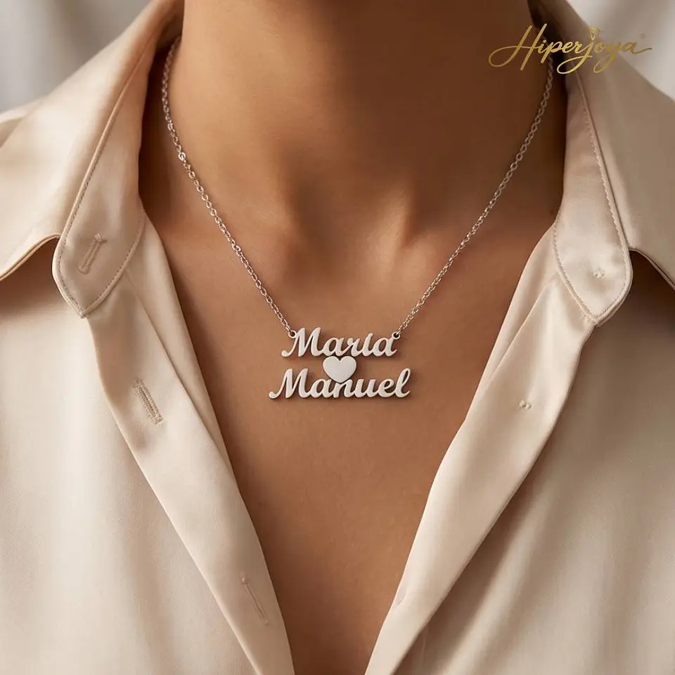 Gargantilla personalizada con nombres plata 2