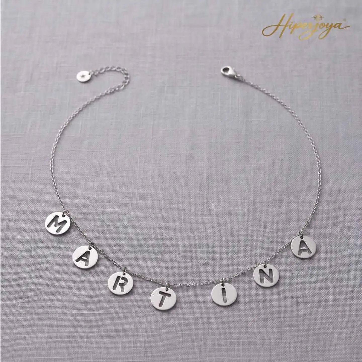 Gargantilla personalizada nombre personal plata 5
