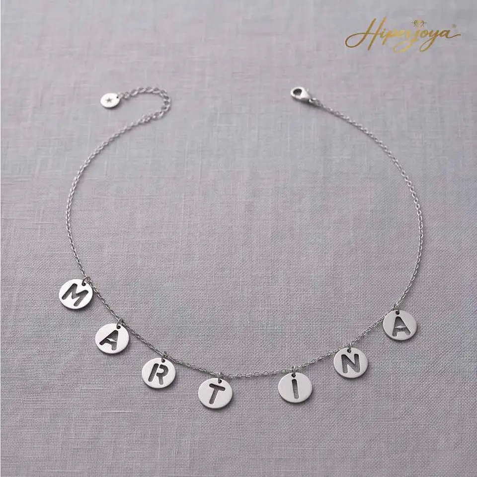 Gargantilla personalizada nombre personal plata 5