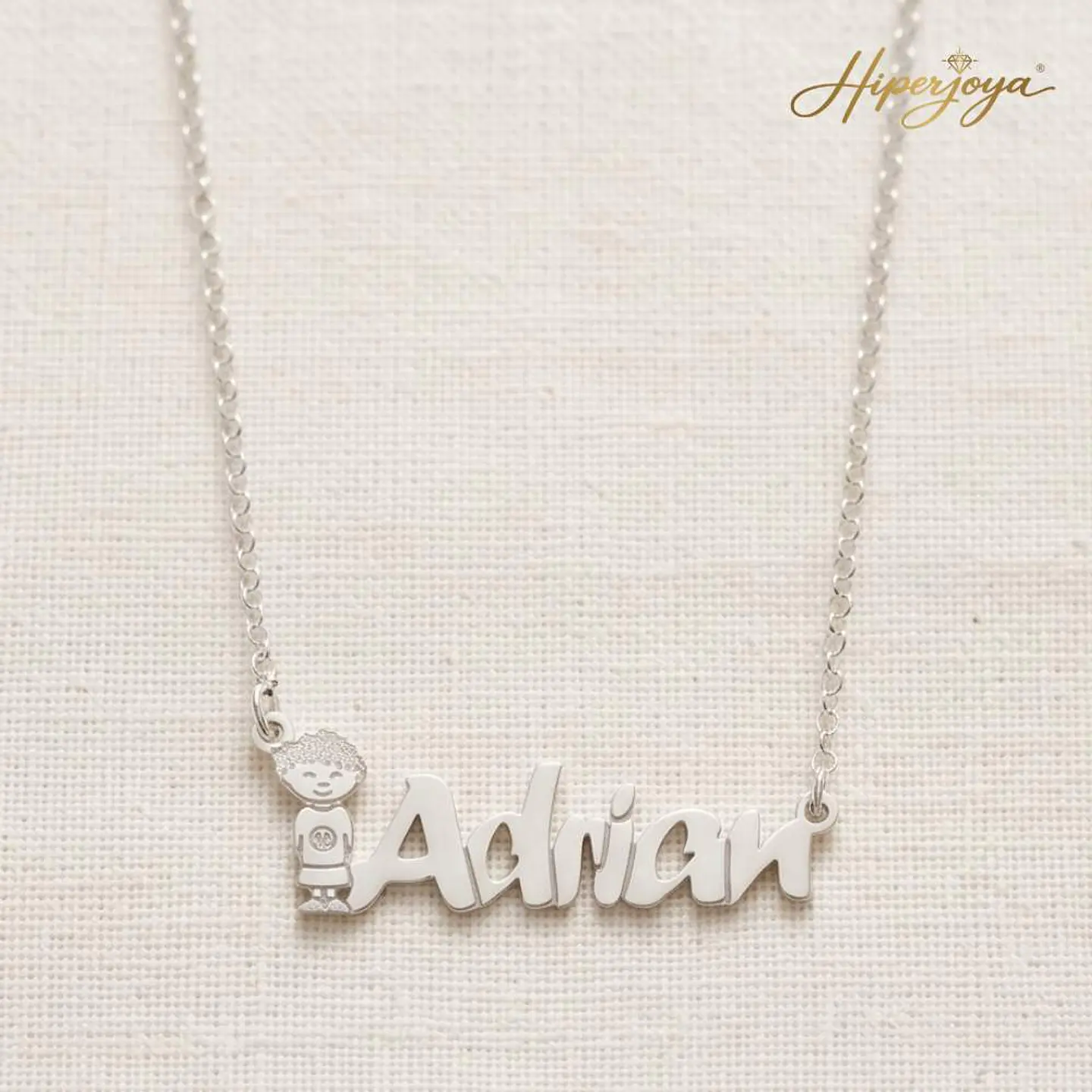 Gargantilla personalizada nombre de niño plata 5