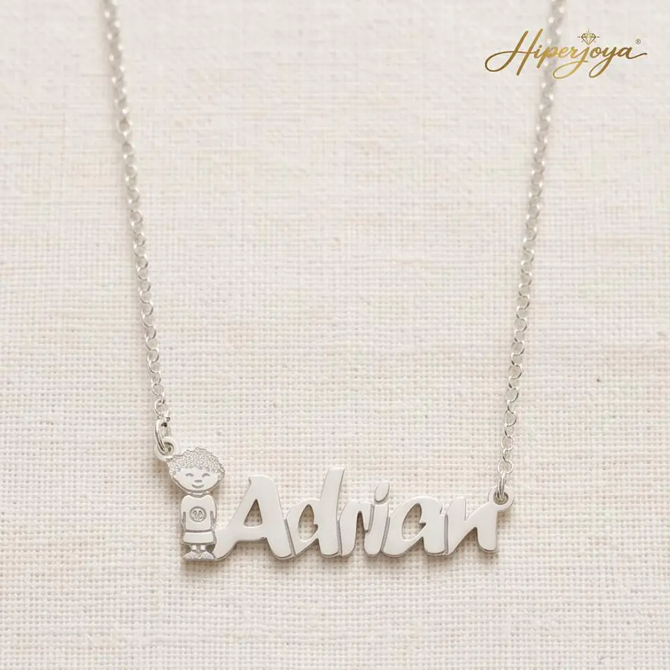 Gargantilla personalizada nombre de niño plata 5