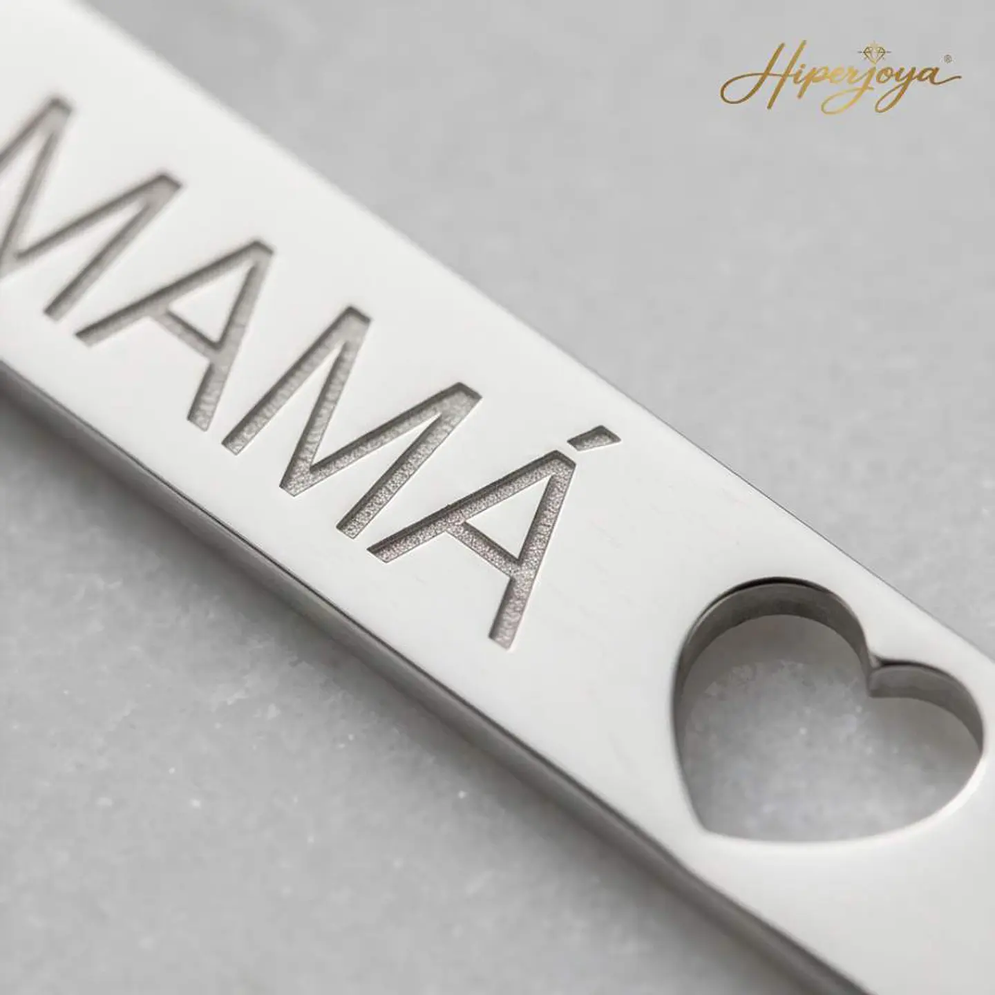 Gargantilla personalizada mamá y corazón plata 3