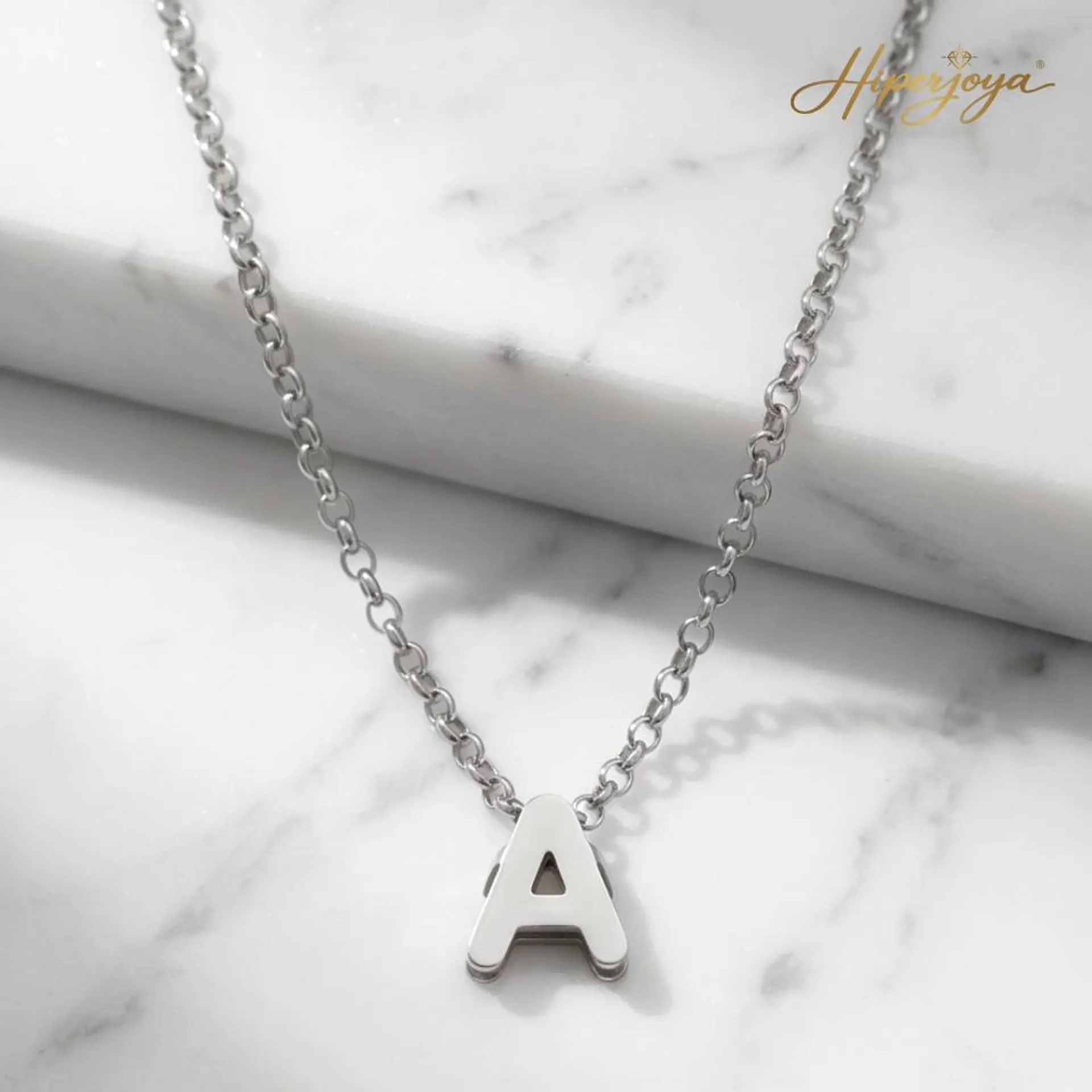 Gargantilla personalizada inicial plata 3