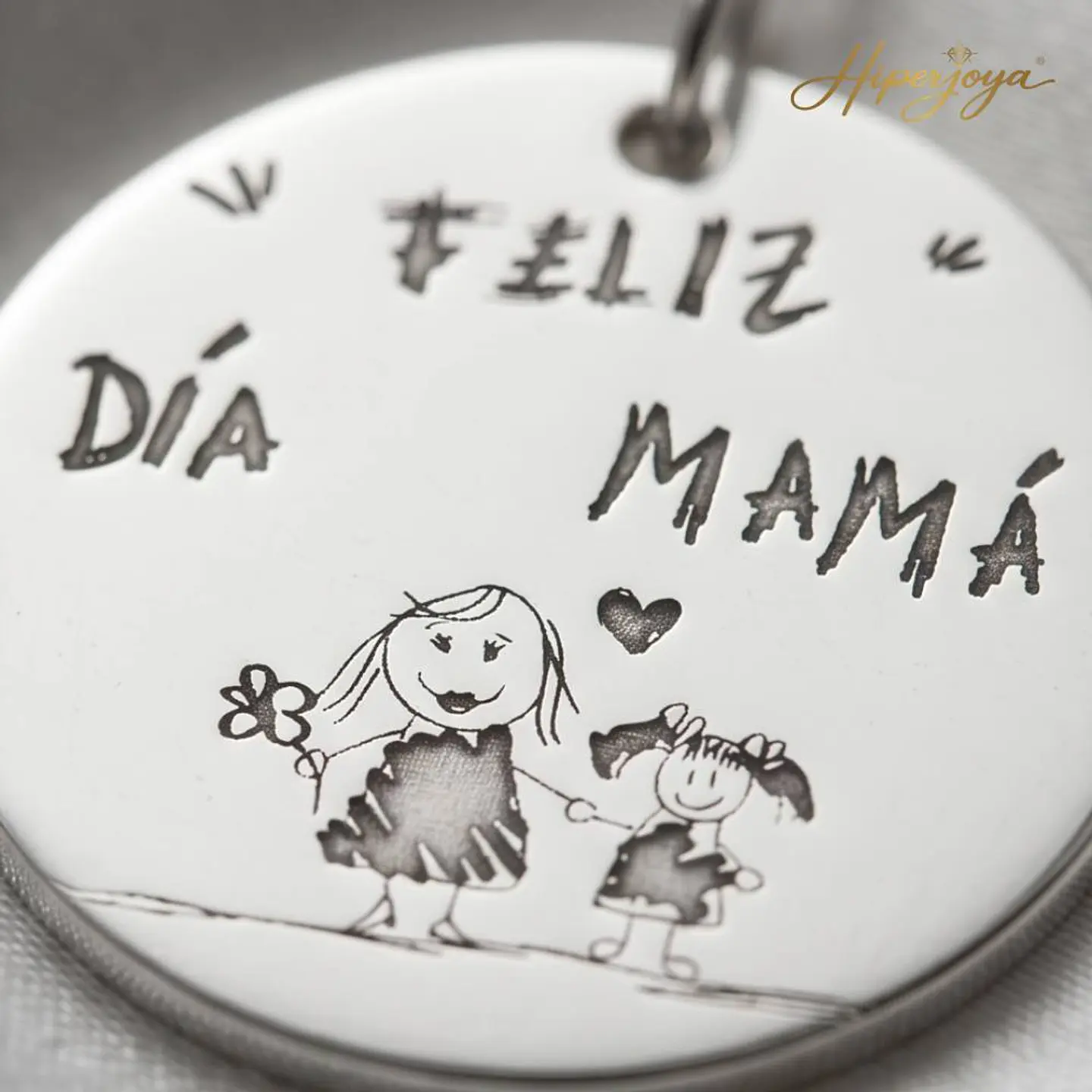 Colgante feliz día mamá plata  3