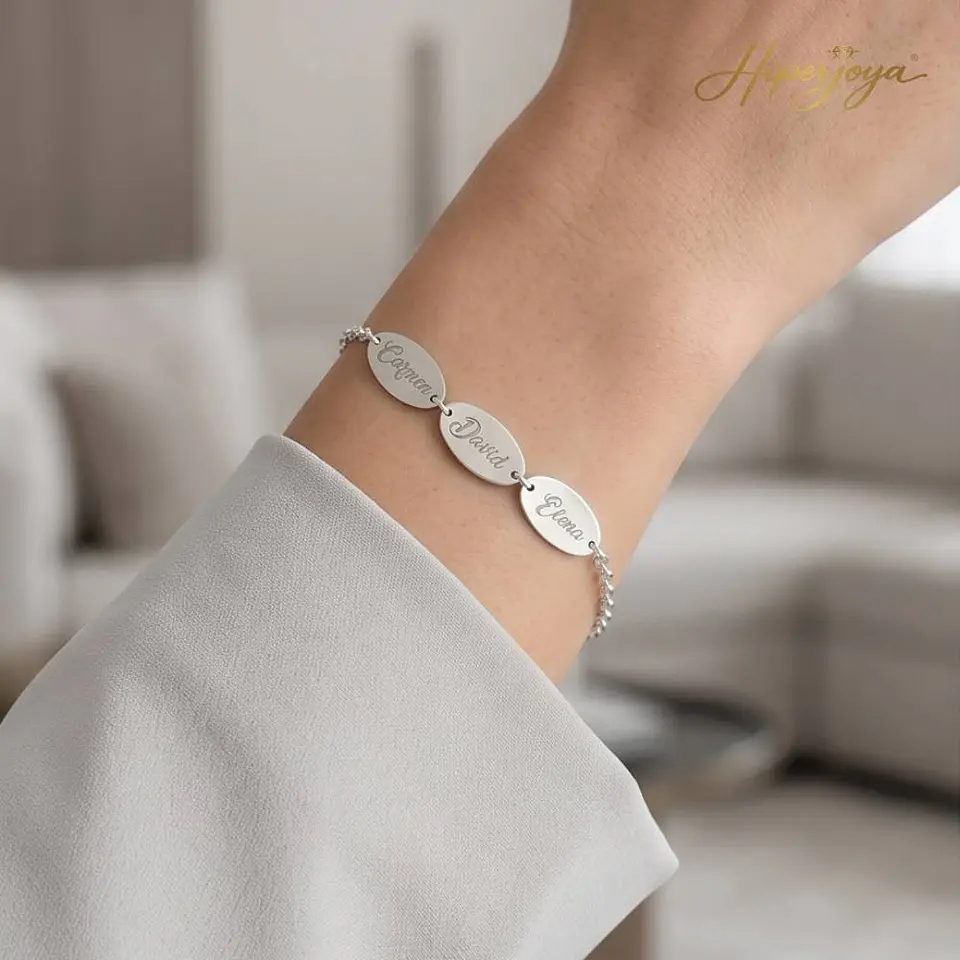 Pulsera personalizada nombres plata 2