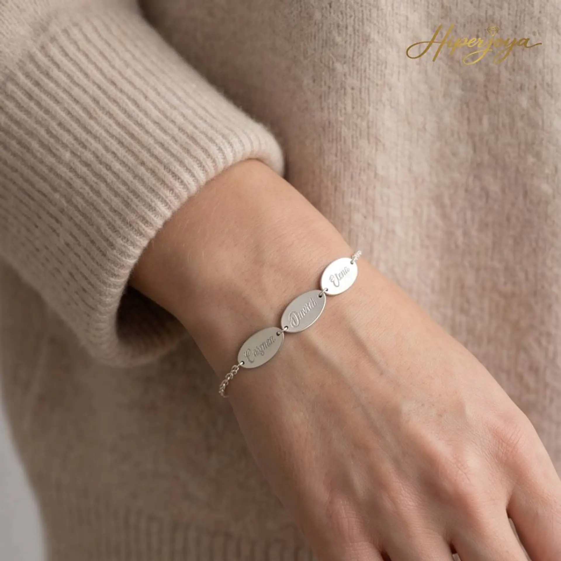 Pulsera personalizada nombres plata 4