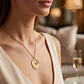 Gargantilla personalizada nombres y corazón plata con baño de oro - thumbnail 2