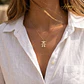 Gargantilla personalizada de niña y nombre plata con baño de oro  - Thumbnail 2