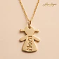 Gargantilla personalizada de niña y nombre plata con baño de oro  - Thumbnail 4