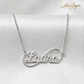 Gargantilla personalizada medio infinito con nombre plata  - Thumbnail 5