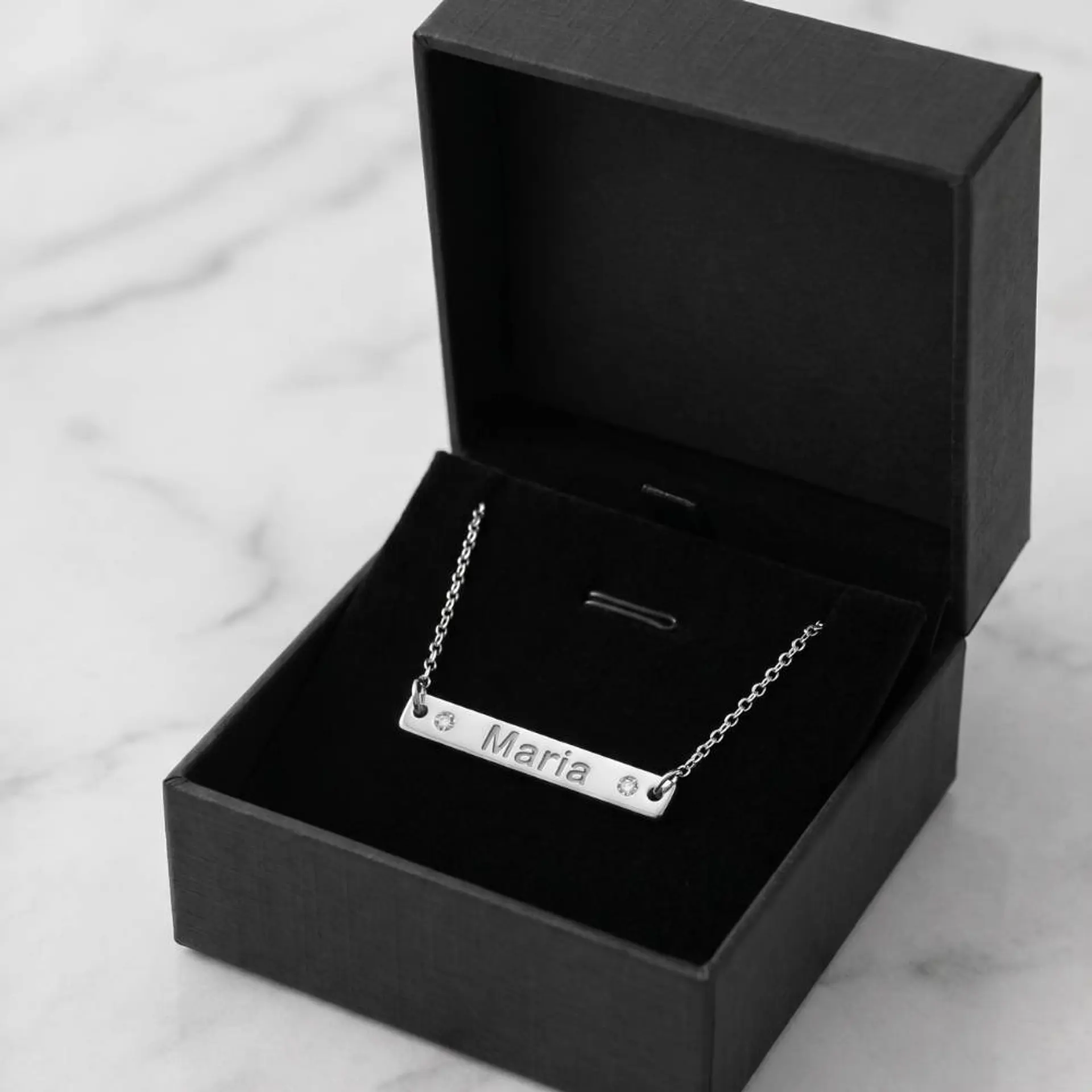 Gargantilla personalizada chapa con nombre plata  6