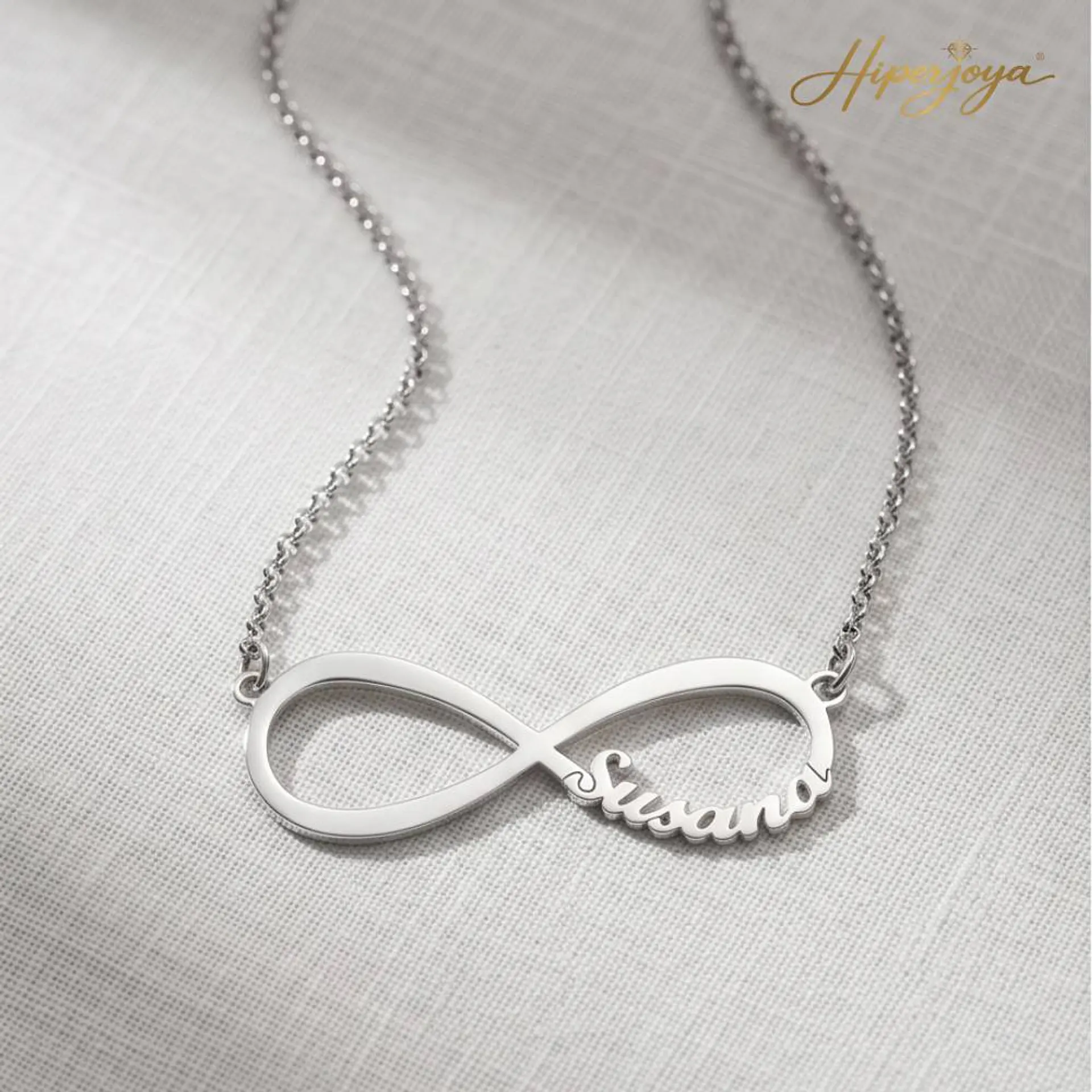 Gargantilla personalizada de infinito con nombre plata  5