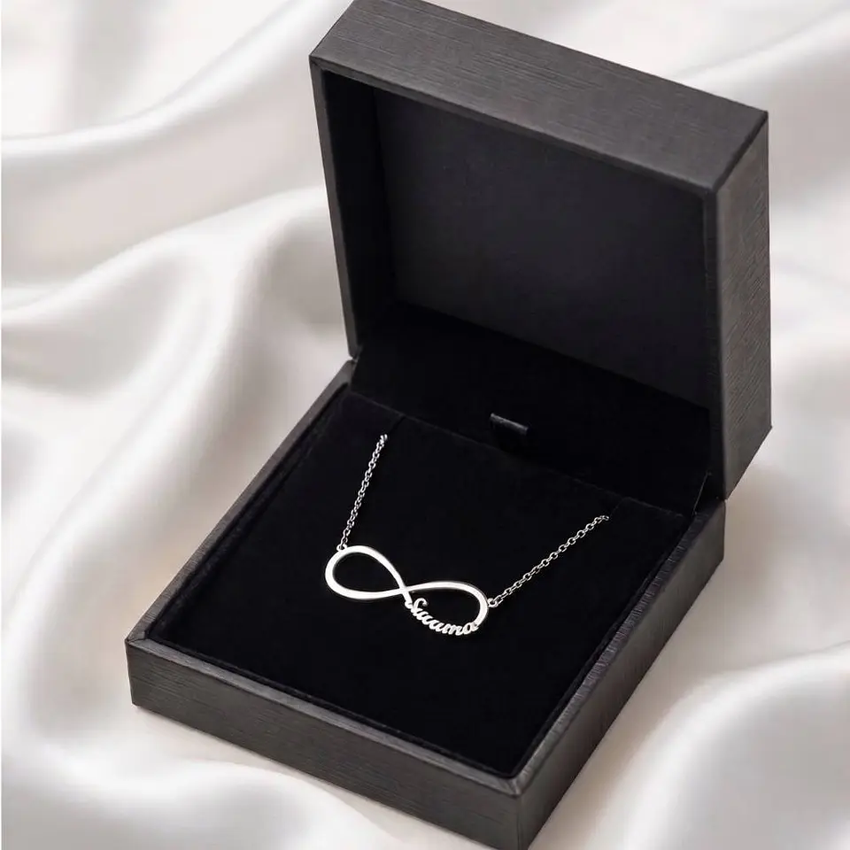 Gargantilla personalizada de infinito con nombre plata  6