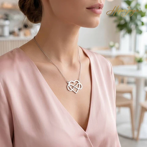 Gargantilla personalizada infinito y corazón con nombre plata 