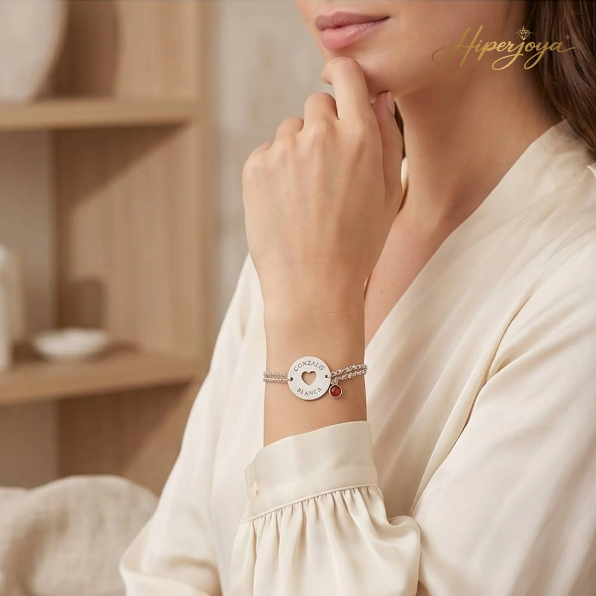 Pulsera personalizada nombres plata 2