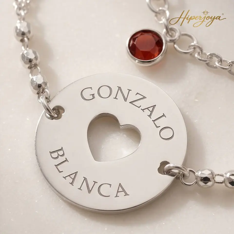 Pulsera personalizada nombres plata 3