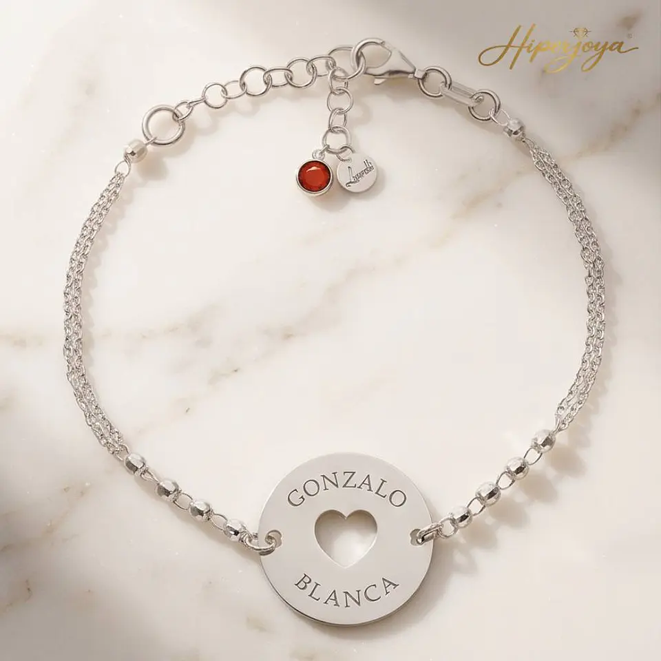 Pulsera personalizada nombres plata 5