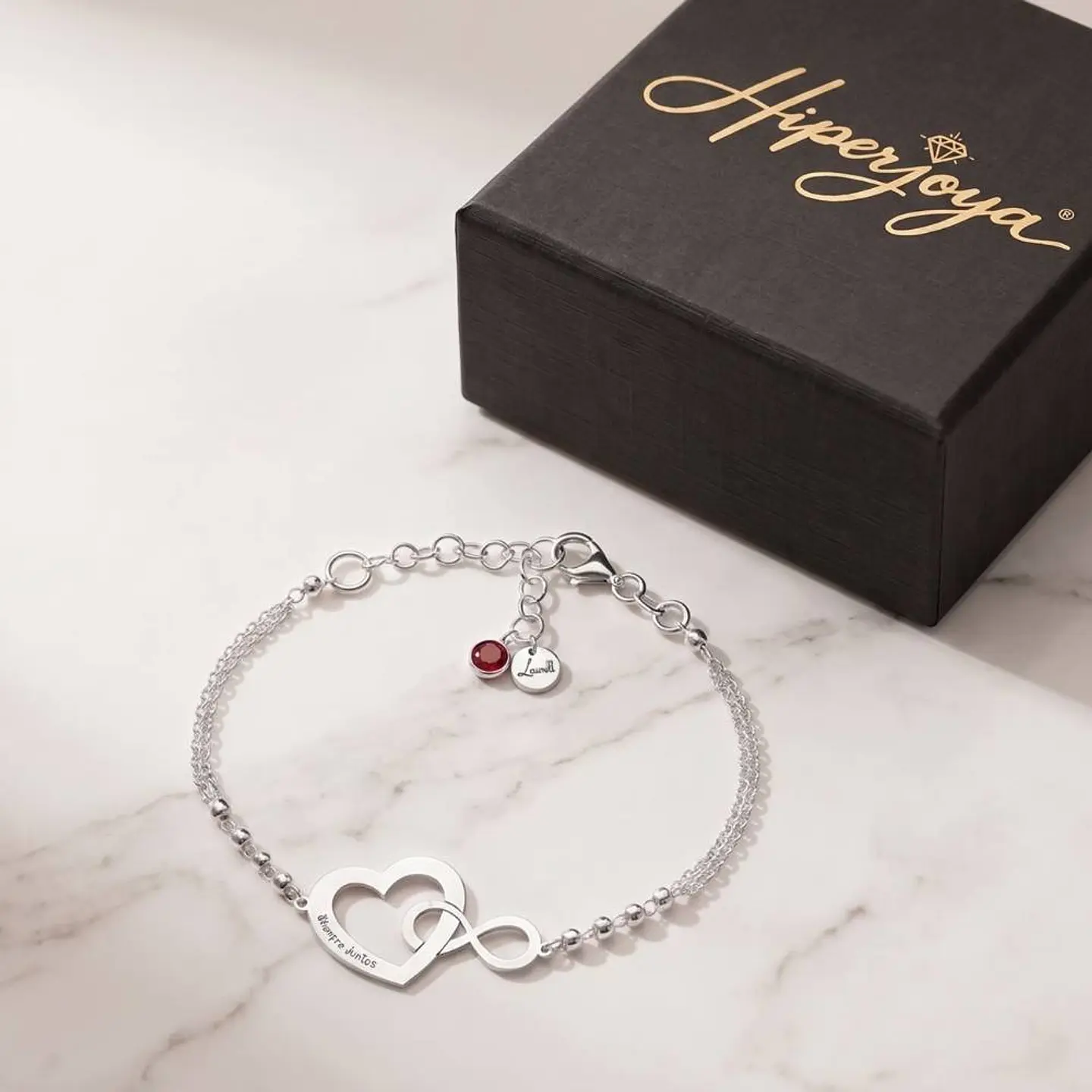 Pulsera personalizada corazón infinito plata 6