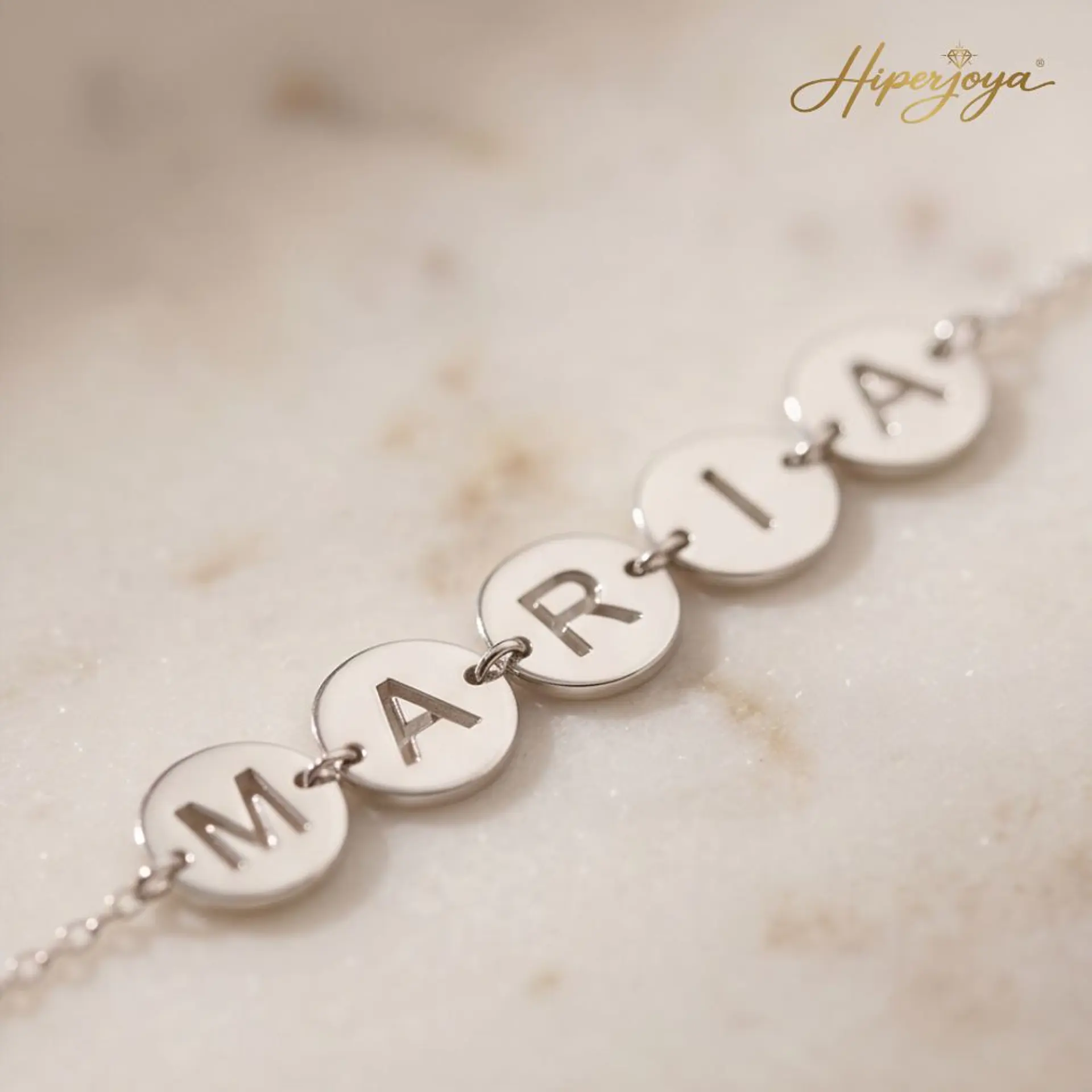 Pulsera letras nombre plata 3