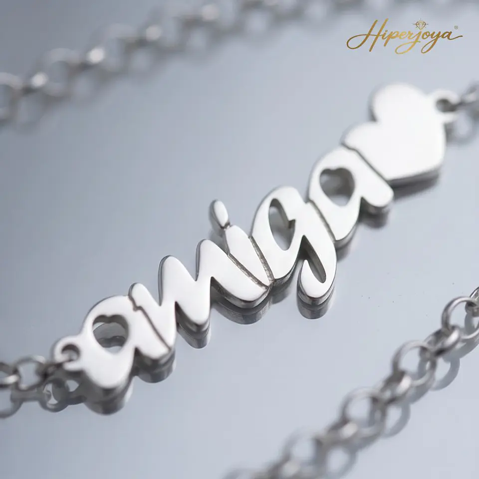 Pulsera personalizada de amiga plata 5