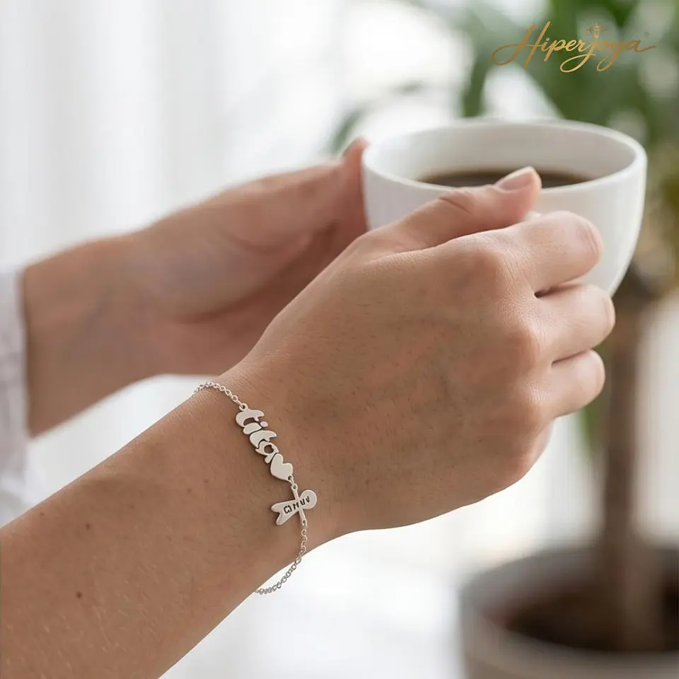 Pulsera personalizada tita y nombres de sobrinos plata 2