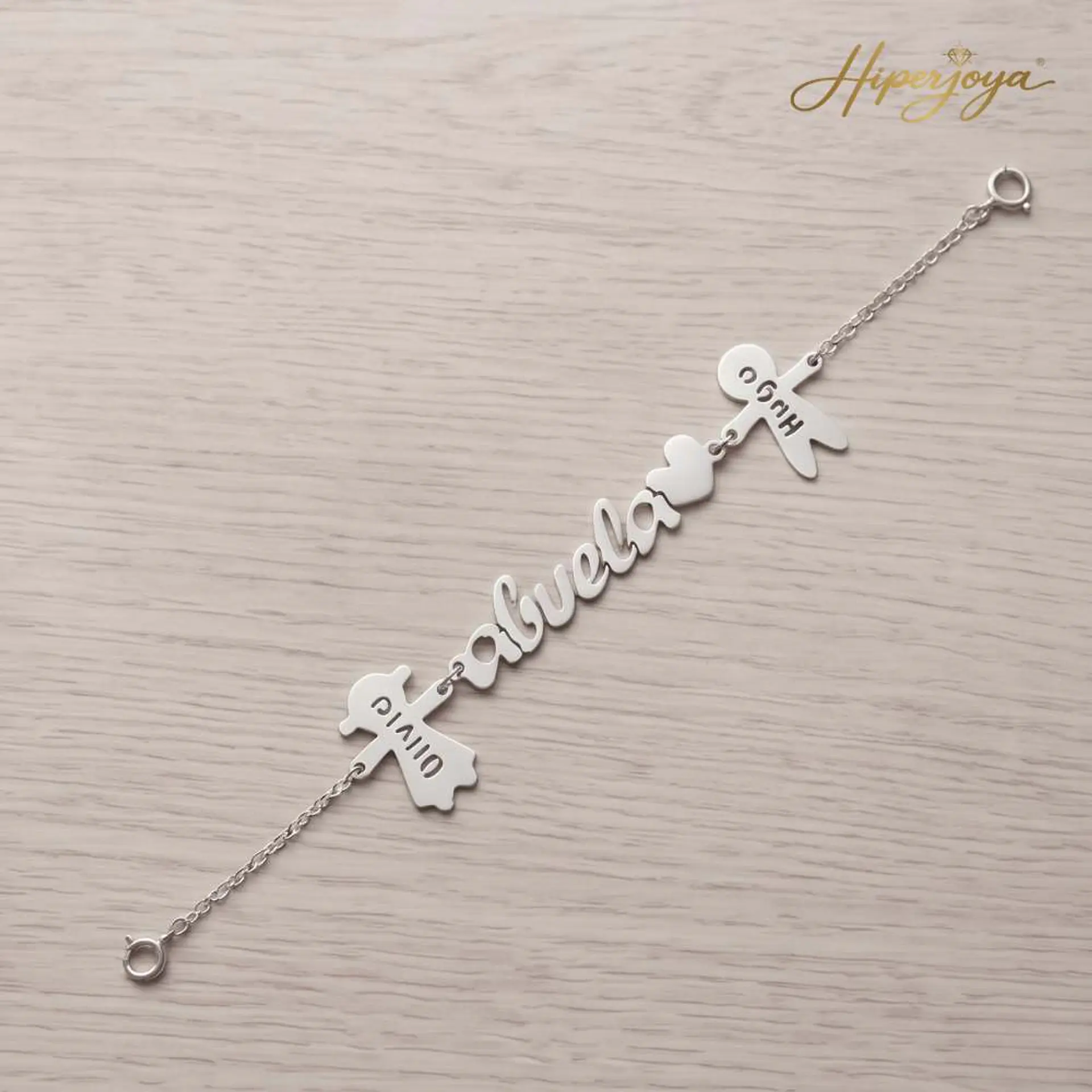 Pulsera personalizada abuela y nombres de nietos plata 6