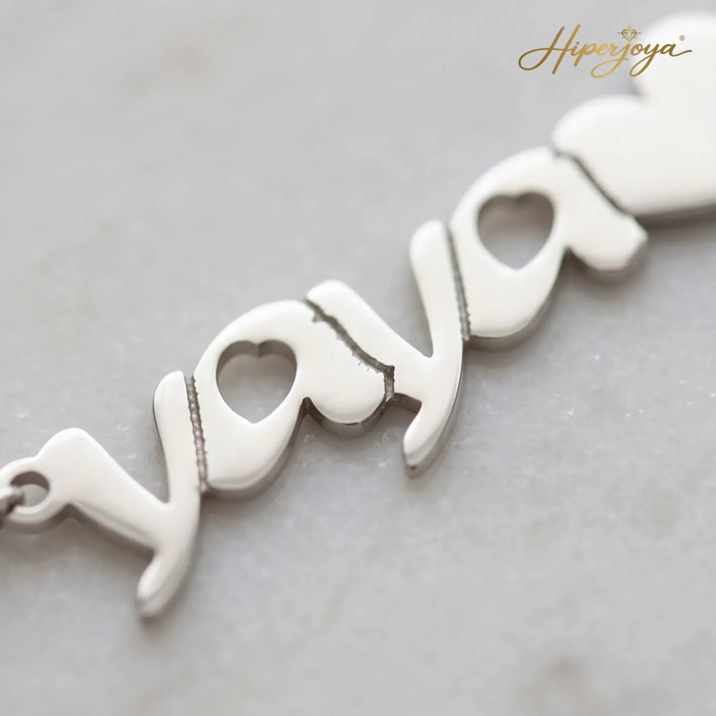 Pulsera personalizada yaya y nombres de nietos plata 3