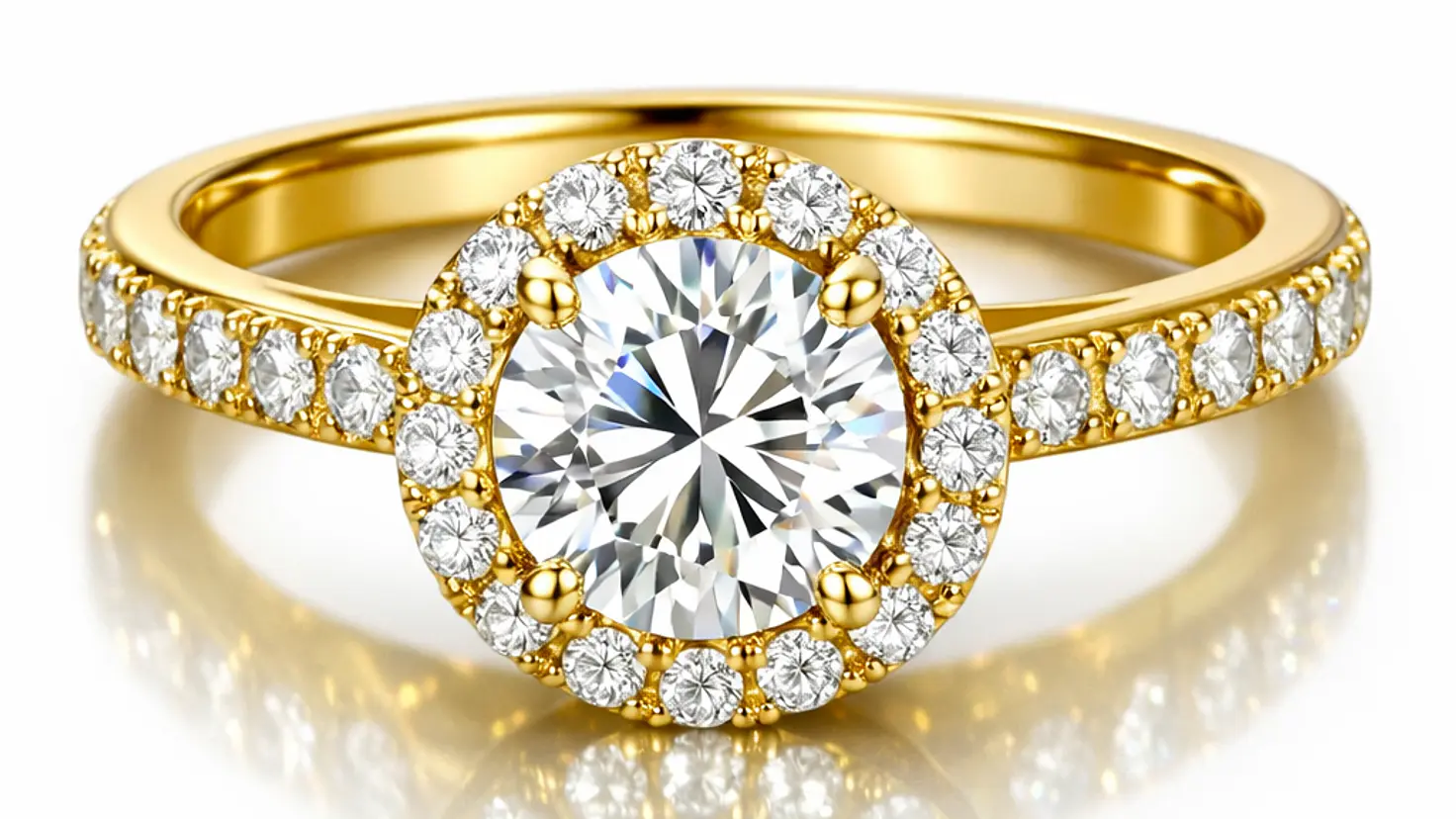 Anillos de Oro Amarillo y Diamantes