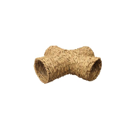 TÚNEL DE PAJA TOTORA GRANDE EN FORMA DE CRUZ 48x50 cm 1
