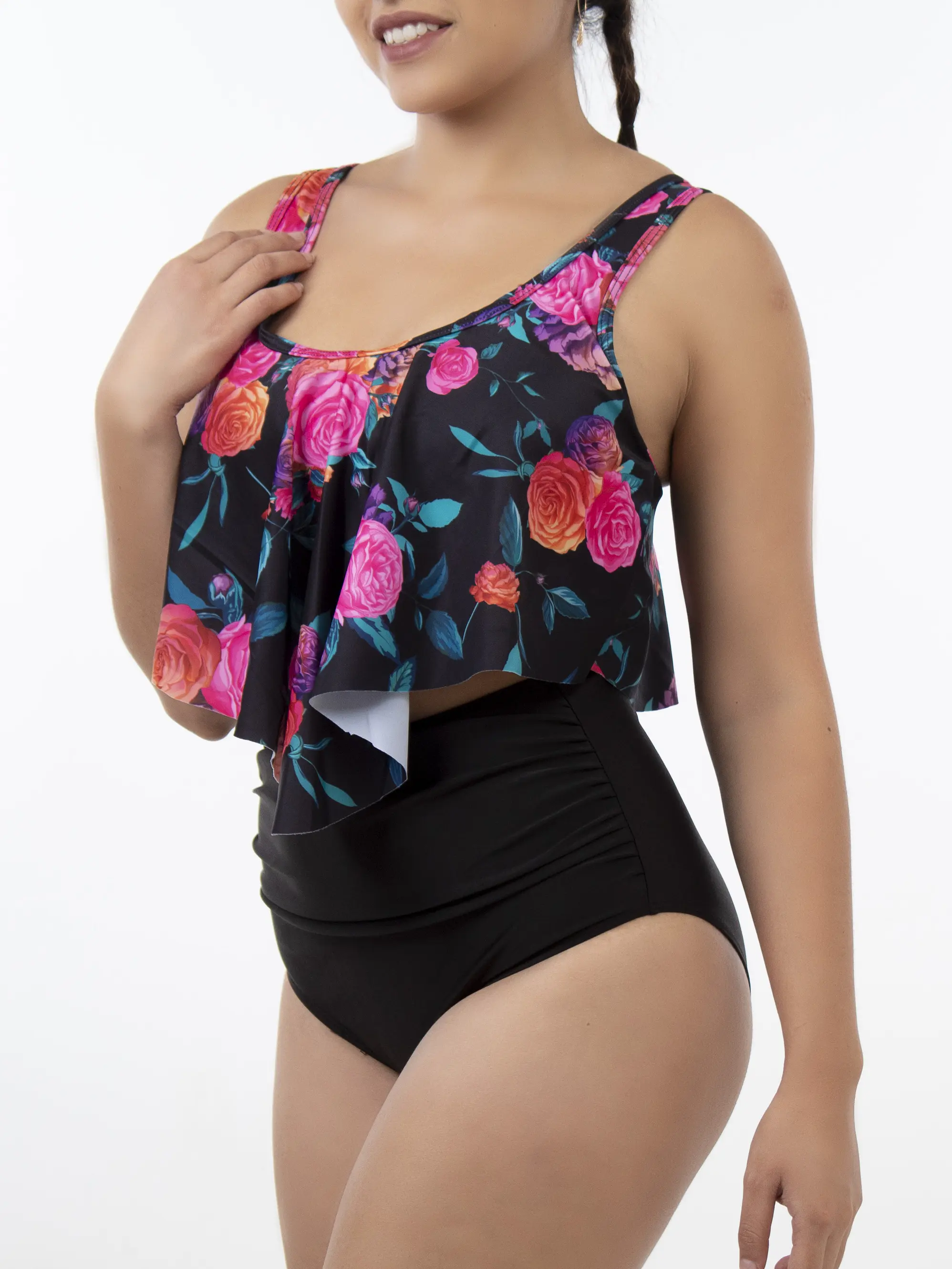 Bikini tiro alto Valhalla black Rose 2