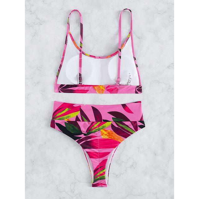 Bikini tiro medio colaless Pink Brazilian