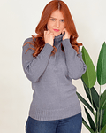 Sweater mujer curvy cuello alto linea Elena