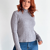 Sweater cuello alto mujer diseño terra