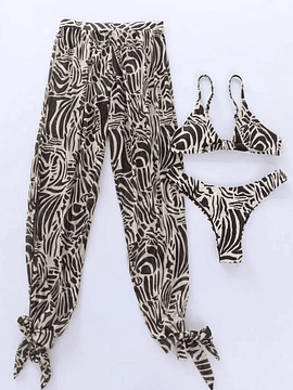 Bikini tres piezas Zebra pants