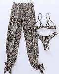 Bikini tres piezas Zebra pants
