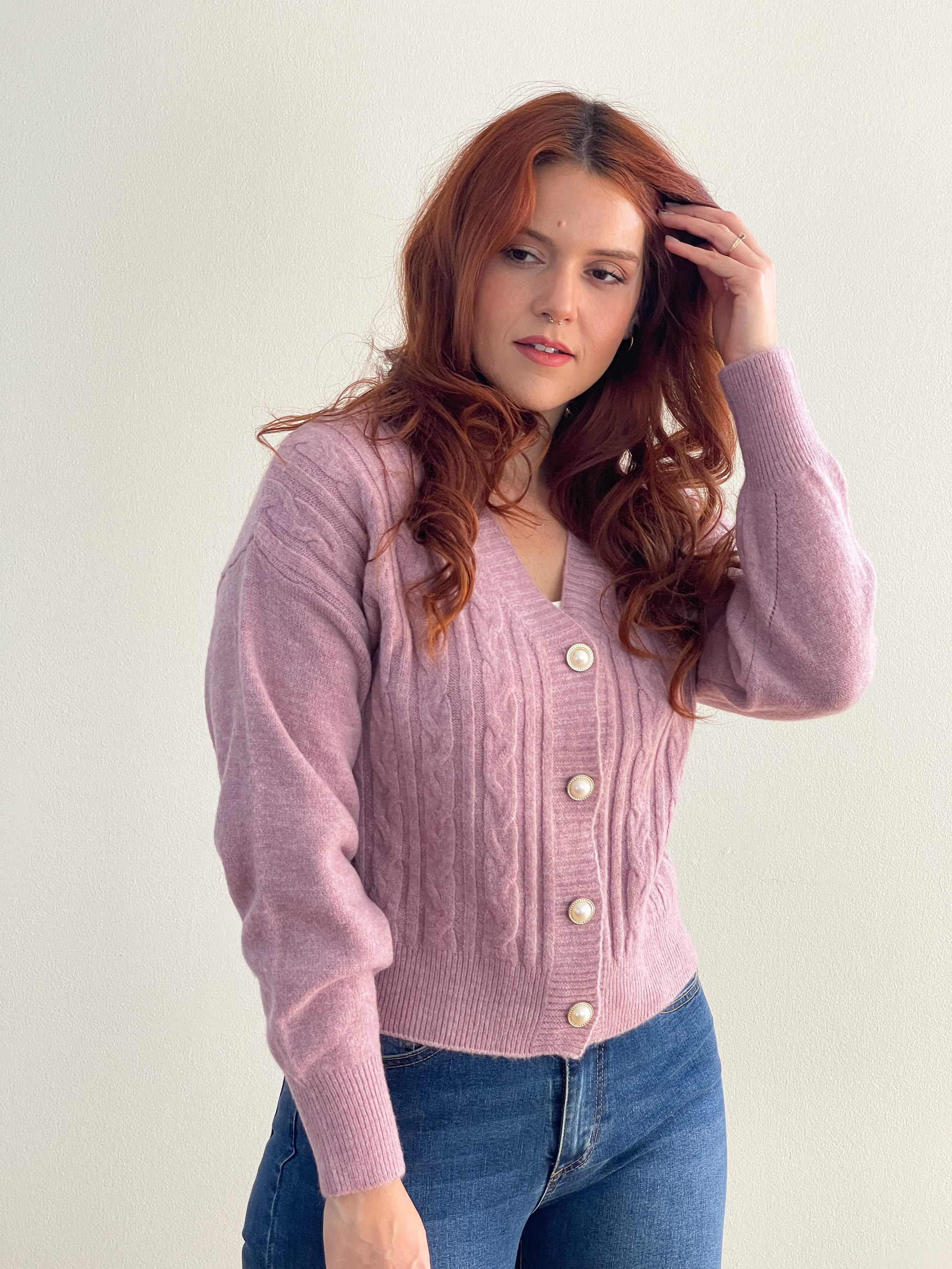 Chaleco botones colores líneas y trenzas 3