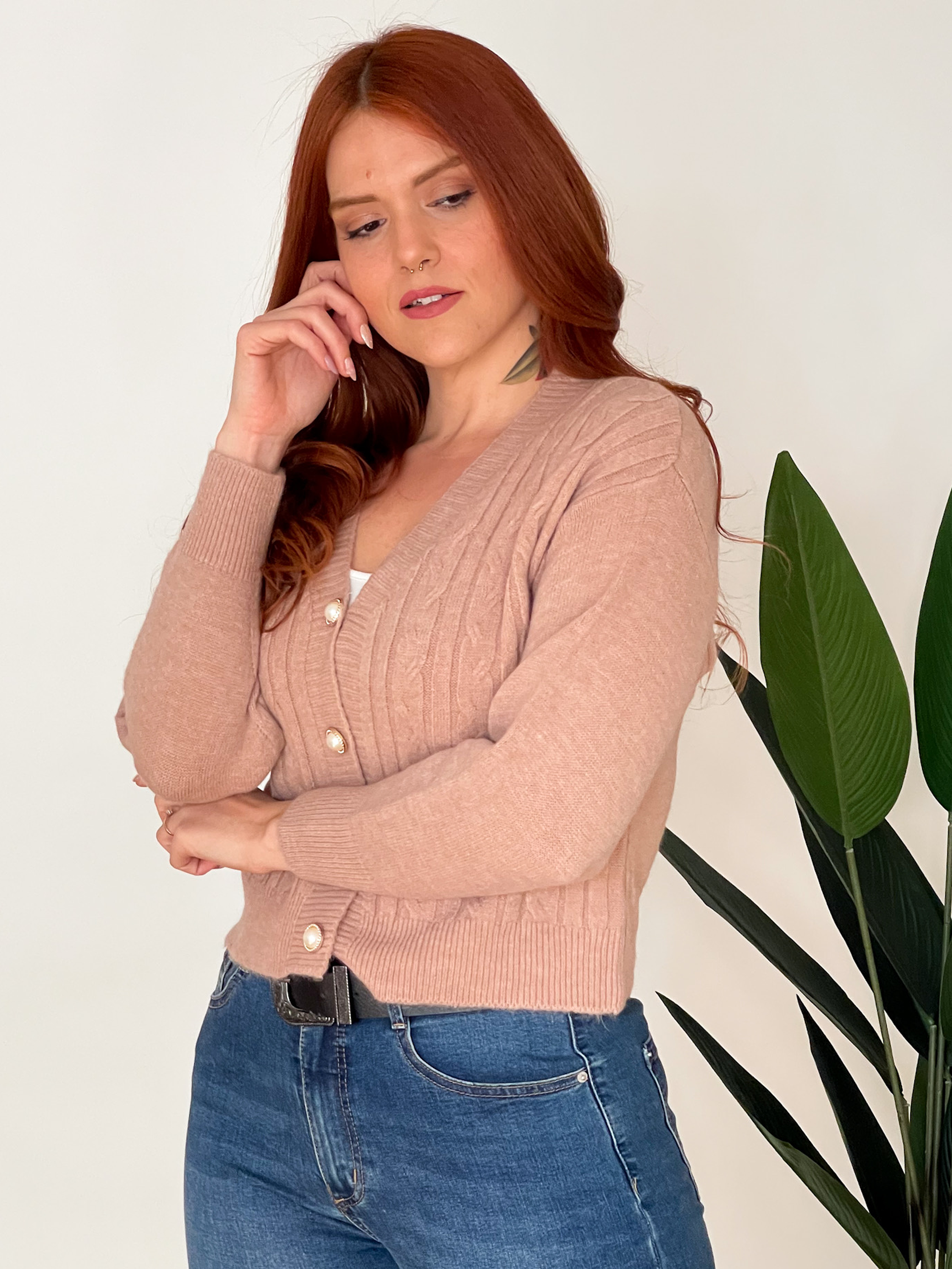 Chaleco botones colores líneas y trenzas 9