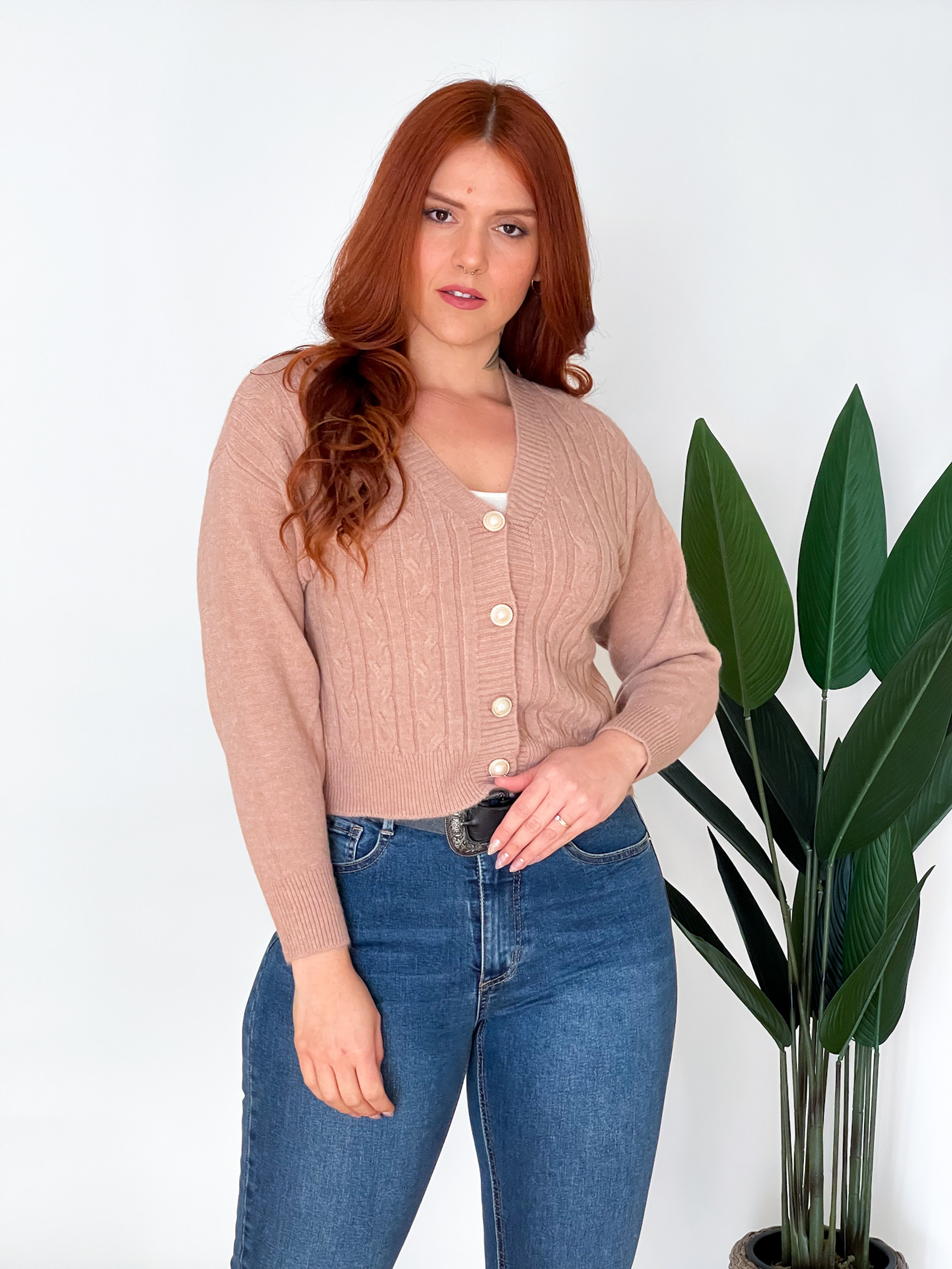 Chaleco botones colores líneas y trenzas 13