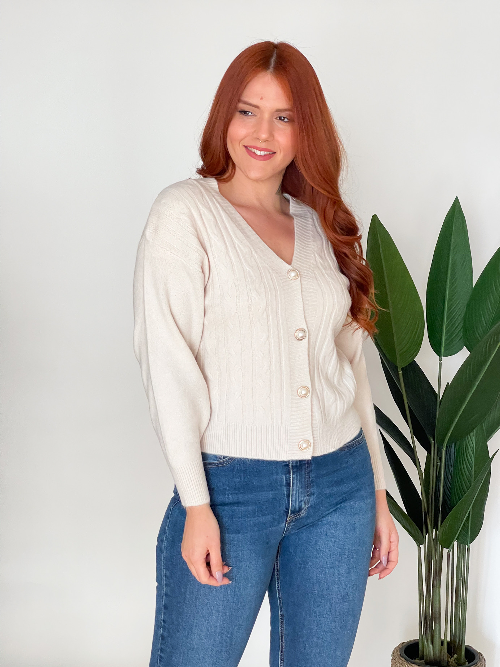 Chaleco botones colores líneas y trenzas 14