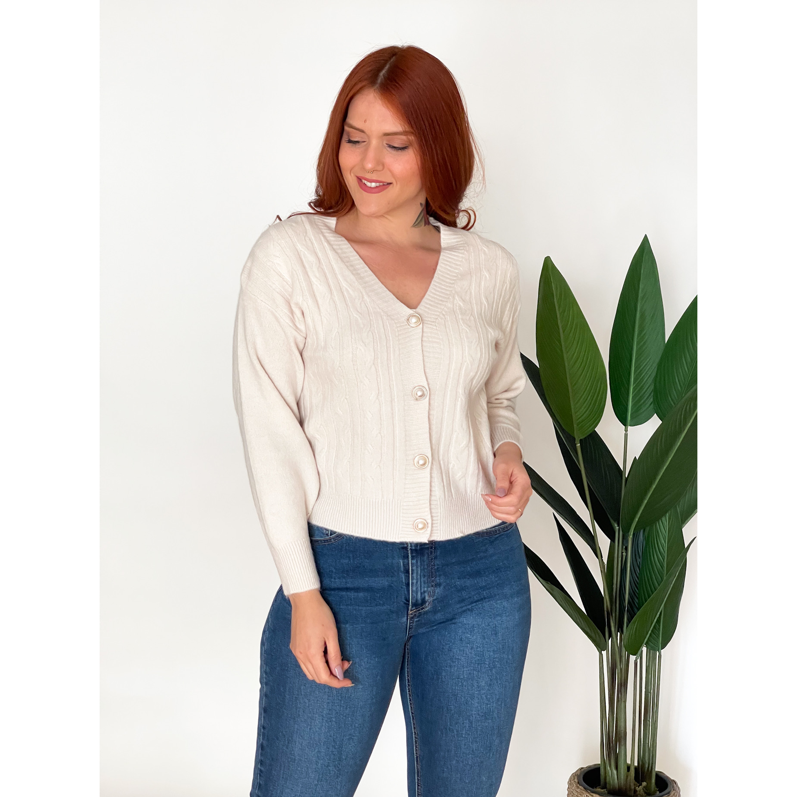 Chaleco botones colores líneas y trenzas 17